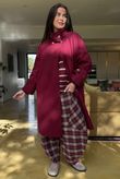 Sonn Funnel Neck Coat Burgundy